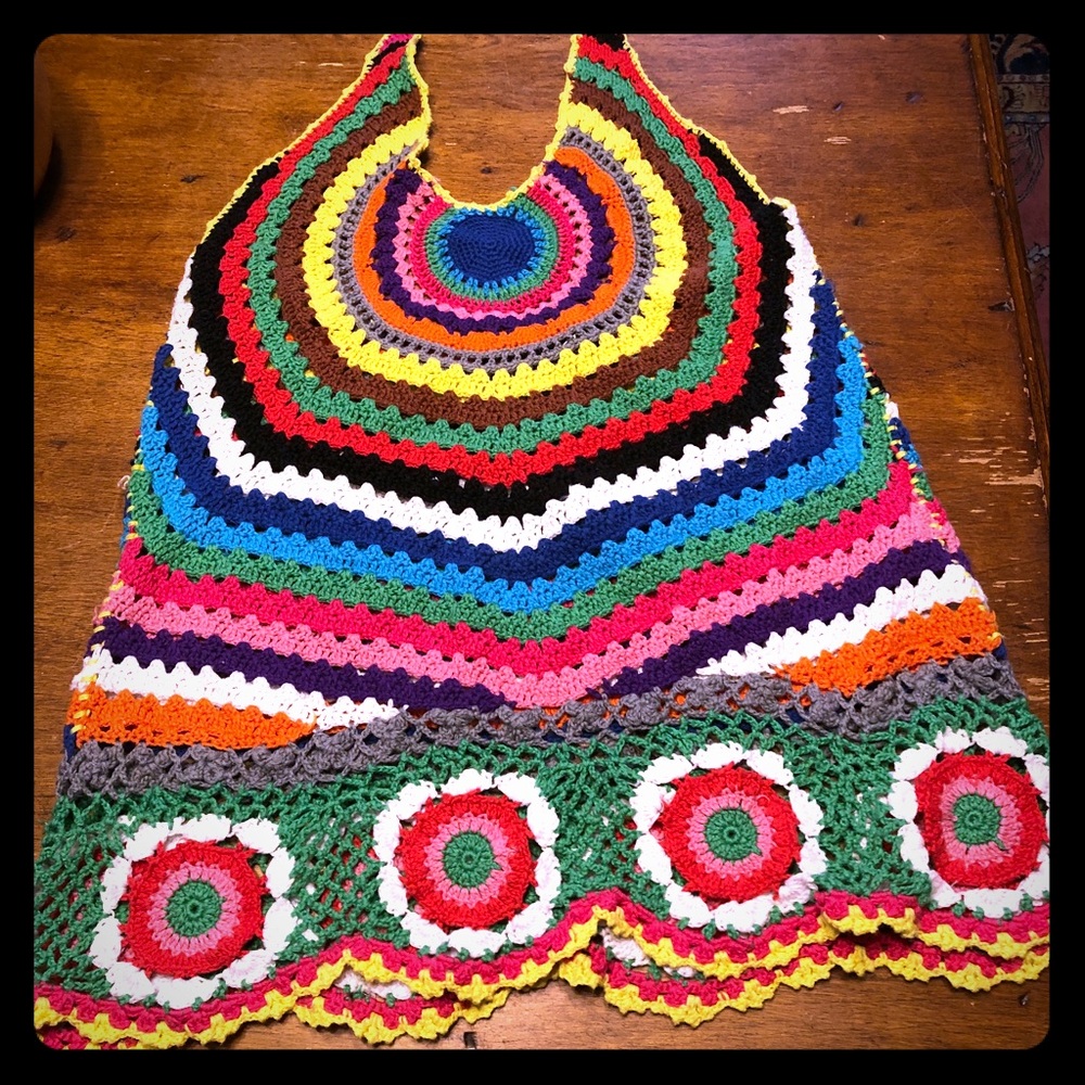 Forever 21 crochet halter top multicolored